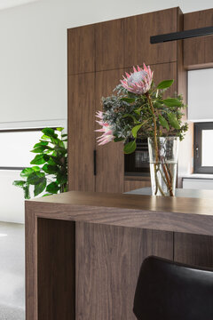 Luxury walnut kitchen designed interior