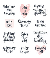 Valentine's day promo phrases set for social media contests and special offers.