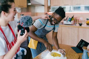 Friends Playing while cooking