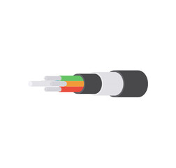 Fiber-optic cable cutaway. Vector Illustration