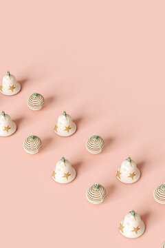 rows Christmas vintage ornaments crossing the frame