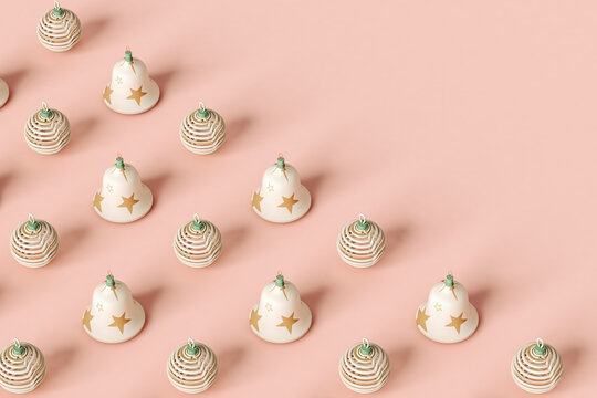 Christmas vintage ornaments. copy space on the right