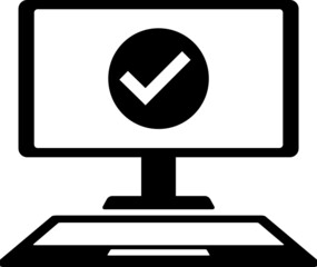 パソコンの画面にチェックマークが映っているアイコン
