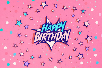 Happy Birthday word bubble