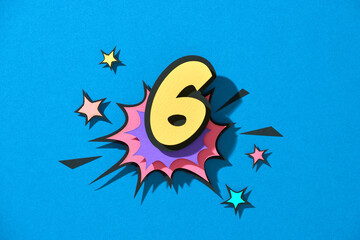 Number 6 speech bubble