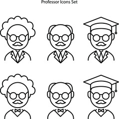 professor icons set isolated on white background. professor icon thin line outline linear professor symbol for logo, web, app, UI. professor icon simple sign.