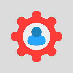 Settings icon in flat style about social media, use for website mobile app presentation