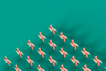 wind energy concept with 3d pinwheels.