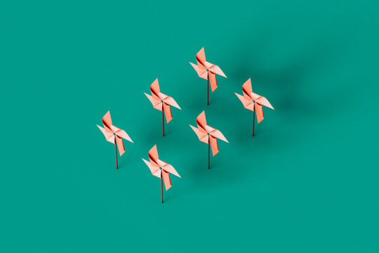 collection of paper pink Pinwheels