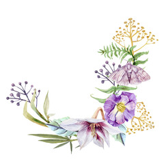 Pink Butterflies and Floral Frame