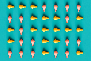 from above shot of colored light bulbs