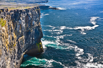 Irish landscape in northern Ireland with Irish cliffs (Aran Island - Ireland)
