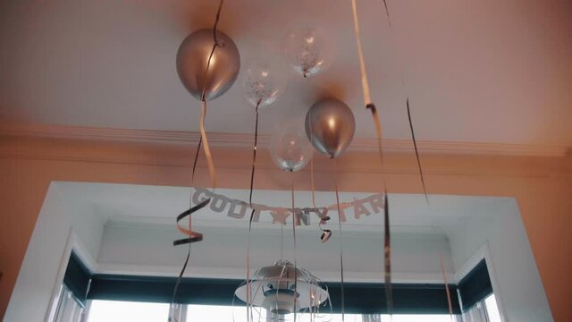 Danish New Years Decoration Godt Nyt&aring;r with balloons