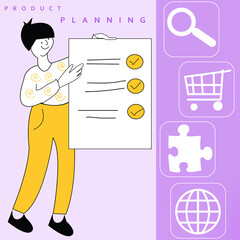 2D illustration product plan concept