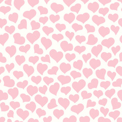 Cute hearts seamless pattern. Cartoon vector illustration. Colorful and playful print for Valentine day. Love and holidays gifts concept