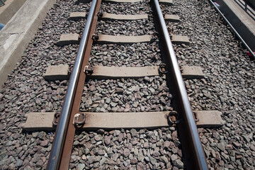 Naklejka premium railway tracks in the distance