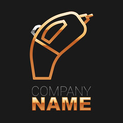 Line Portable vacuum cleaner icon isolated on black background. Colorful outline concept. Vector