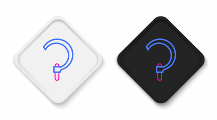 Line Sickle icon isolated on white background. Reaping hook sign. Colorful outline concept. Vector