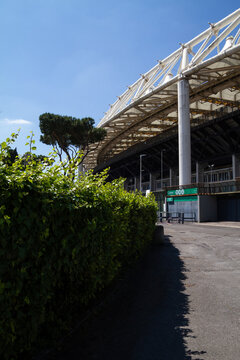 Stadio Olimpico, largest sports facility of Rome. Home of A.S. Roma, S.S. Lazio and Italy national football team on June 2, 2019 in Rome, Italy.