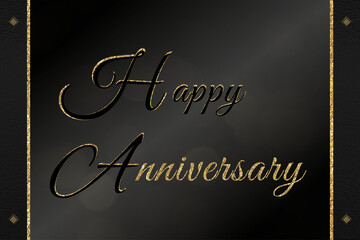 Forever Heart Creations LLC Black and Gold Diamond Happy Anniversary Card 010722
