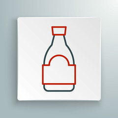 Line Soy sauce bottle icon isolated on white background. Colorful outline concept. Vector