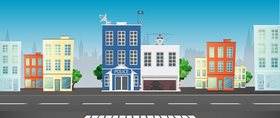 A vector illustration of Police Station