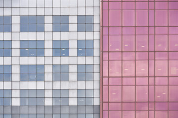 Two-colored corporate office buildings.