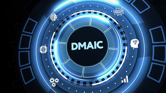 DMAIC, Six Sigma. Define, Measure, Analyse, Improve, Control. Standard quality control and lean manufacturing concept.