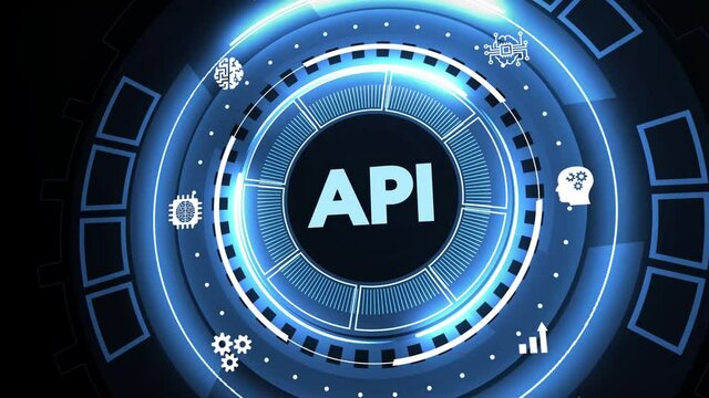 API - Application Programming Interface. Software development tool. Business, modern technology, internet and networking concept.