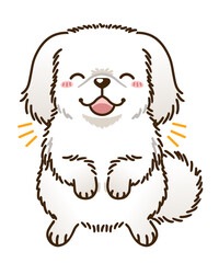 喜ぶペキニーズ（白）