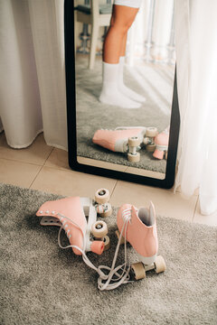 Roller skates on the floor 