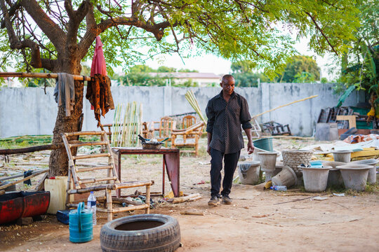 Local woodworker in countryside