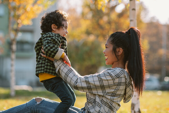 Mother And Son At Park