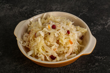 Sauerkraut with cranberry in the bowl