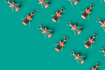 Corkscrews with copy space. shot from above.