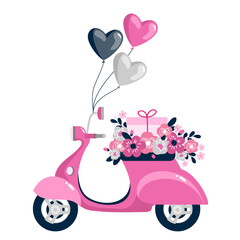 MOPED FLOWERS PINK.