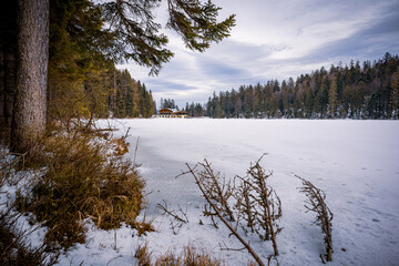 Winter am Großen Arbersee im Bayerischen Wald