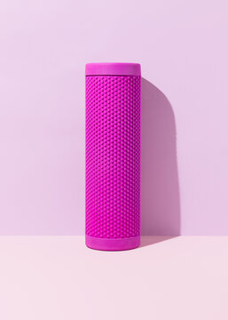 Purple foam roller for home workout