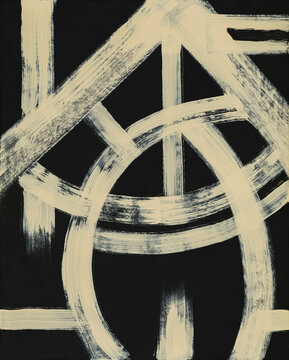 An abstract painted image with broken brushwork.