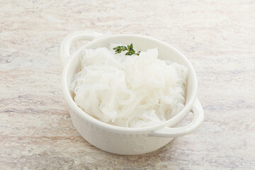 Glass asian noodles in the bowl