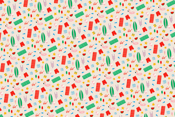 Summer beach holidays pattern illustration