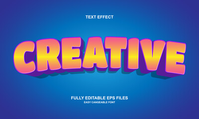 Editable text effect creative title style