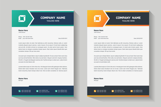 Letterhead design template. Creative, clean and elegant modern business professional letterhead template design. Illustration vector	