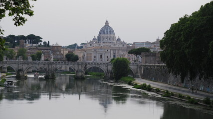 Fototapeta na wymiar Rome, Italy. Vatican dome of Saint Peter Basilica 