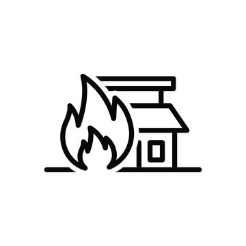 Black line icon for burn