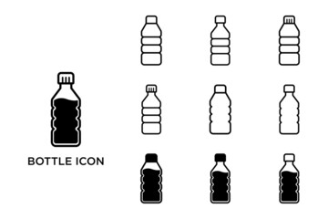 bottle icon set vector design template