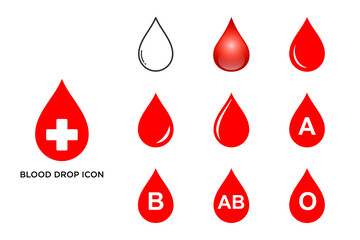 drop blood icon set vector design template