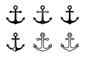 anchor icon set vector design template