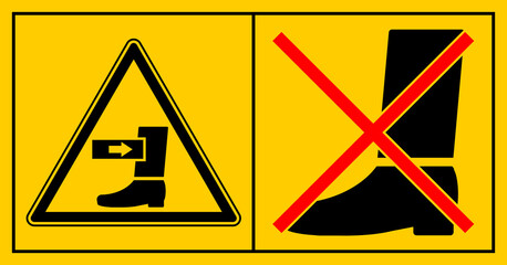 cmssn213 CombinationMachineSafetySignNew cmssn - mssn142mssn145h horizontal - Maschinenkennzeichnung 11684 . Kran - Gefahr durch Abstützausleger . Fuß aus Gefahrenbereich fernhalten . g11142