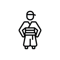 Black line icon for korean